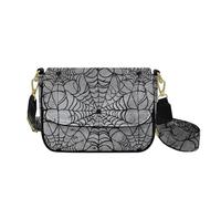 HUGS IDEA Borsa a tracolla da donna in pelle PU borsa a tracolla regali di Halloween, Spider Web, Taglia unica