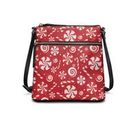 HUGS IDEA Borsa a tracolla in pelle moda Hobo Bag fo Lady Large Size Borsa a tracolla per lavoro e viaggio, Candy Cane Di Natale, Taglia unica