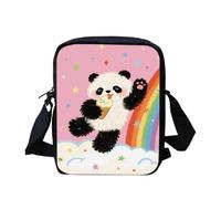 HUGS IDEA Borsa a tracolla per bambini piccola borsa messenger per ragazzi ragazze borsa da viaggio, Grazioso panda arcobaleno, Taglia unica
