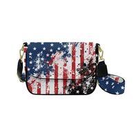 HUGS IDEA Borsa a tracolla per donna in pelle borsa a tracolla moda borse a tracolla per signora, Bandiera americana stelle e strisce, Taglia unica