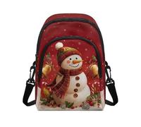 HUGS IDEA Borsa a tracolla per le donne borse a tracolla a doppio strato per borse da donna per telefono cellulare, Pupazzo di neve natalizio., Taglia unica