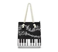 HUGS IDEA Borsa a tracolla per shopping e viaggi all'aperto, Tasti di pianoforte Note musicali, Taglia unica