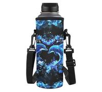 HUGS IDEA Borsa leggera per bottiglia d'acqua con cinghia per viaggi all'aperto, Delfino blu., L, Organizer per borse