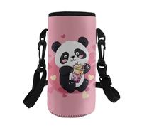 HUGS IDEA Borsa per bottiglia d'acqua per ragazze e bambini, porta borraccia antipolvere, Panda dei cartoni animati., L, Organizer per borse