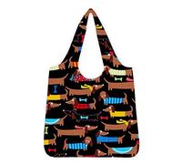 HUGS IDEA - Borsa per la spesa, riutilizzabile, leggera, capacità di 22,7 kg, grande e durevole, resistente, Bassotto, X-Large