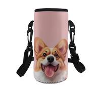 HUGS IDEA Borsa porta bottiglie d'acqua antiurto con tracolla, Corgi 3D, L, Organizer per borse