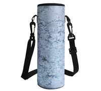 HUGS IDEA Borsa termica in neoprene per bottiglia d'acqua con tracolla, Fiocco di neve, L, Personalizzato