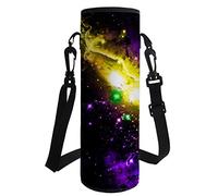 HUGS IDEA Borsa termica in neoprene per bottiglia d'acqua con tracolla, Galaxy3, L, Personalizzato