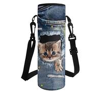 HUGS IDEA Borsa termica in neoprene per bottiglia d'acqua con tracolla, Simpatici criceti, L, Organizer per borse