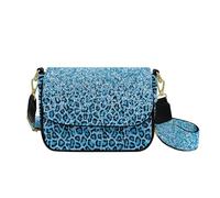 HUGS IDEA Borse a tracolla da donna borse e borsa a mano in pelle borsa a tracolla con tracolla per chitarra, Stampa leopardata blu., Taglia unica
