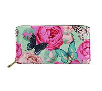 HUGS IDEA Buttefly - Portafoglio lungo da donna, in pelle PU, con stampa, Farfalla 10, M, Casual