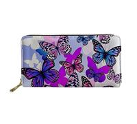 HUGS IDEA Buttefly - Portafoglio lungo da donna, in pelle PU, con stampa, Farfalla 6, Taglia unica, Casual