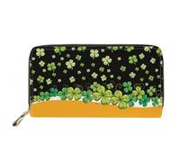 HUGS IDEA Buttefly - Portafoglio lungo da donna, in pelle PU, con stampa, Giorno di San Patrizio-3, Casual