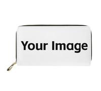 HUGS IDEA Buttefly - Portafoglio lungo da donna, in pelle PU, con stampa, Portafoglio personalizzato per le donne, Casual