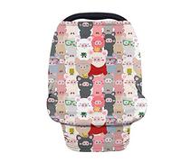 HUGS IDEA Cartoon Pig Family Allattamento copertura per neonato Allattamento al seno, Multifunzionale, tessuto ultra morbido e traspirante