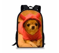 HUGS IDEA Cool 3D Animali Bookbag Dog Face Bambini Zaino Scuola, Chihuahua., L, Zaino per bambini