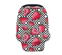 Hugs IDEA - Coprisedile elastico per seggiolino auto per bambini e ragazze, per seggiolino auto scivola facilmente su e fuori (fragola)