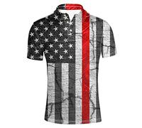 HUGS IDEA Fashion - Polo da uomo in piqué a maniche corte Stella e Strisce 1 L