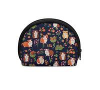 HUGS IDEA Mini portamonete per bambini, ragazzi e ragazze, piccolo semicerchio portamonete per viaggi con cerniera portafoglio, Porcellino d'India floreale, Taglia unica, Portamonete