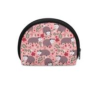 HUGS IDEA Mini portamonete per bambini, ragazzi e ragazze, piccolo semicerchio portamonete per viaggi con cerniera portafoglio, Opossum di fiori, Taglia unica, Portamonete