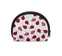 HUGS IDEA Mini portamonete per bambini, ragazzi e ragazze, piccolo semicerchio portamonete per viaggi con cerniera portafoglio, Coccinella dei cartoni animati, Taglia unica, Portamonete