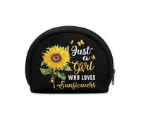 HUGS IDEA Mini portamonete per bambini, ragazzi e ragazze, piccolo semicerchio portamonete per viaggi con cerniera portafoglio, Girasole, Taglia unica, Portamonete