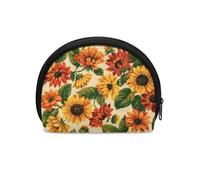 HUGS IDEA Mini portamonete per bambini, ragazzi e ragazze, piccolo semicerchio portamonete per viaggi con cerniera portafoglio, Fiore di girasole, Taglia unica, Portamonete