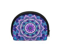 HUGS IDEA Mini portamonete per bambini, ragazzi e ragazze, piccolo semicerchio portamonete per viaggi con cerniera portafoglio, Boho Mandala Fiore, Taglia unica, Portamonete