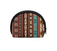 HUGS IDEA Mini portamonete per bambini, ragazzi e ragazze, piccolo semicerchio portamonete per viaggi con cerniera portafoglio, Navajo Aztec Geometrico, Taglia unica, Portamonete