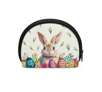HUGS IDEA Piccolo portamonete da donna con semicerchio, mini portamonete da viaggio, Coniglietto Uova di Pasqua, Taglia unica, Portamonete