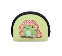 HUGS IDEA Piccolo portamonete da donna con semicerchio, mini portamonete da viaggio, Fungo Rana Carino, Taglia unica, Portamonete