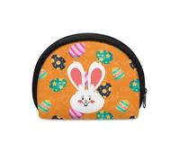HUGS IDEA Piccolo portamonete da donna con semicerchio, mini portamonete da viaggio, Uova di Pasqua Carino Coniglio, Taglia unica, Portamonete