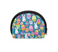 HUGS IDEA Piccolo portamonete da donna con semicerchio, mini portamonete da viaggio, Uova di Pasqua colorate coniglio, Taglia unica, Portamonete