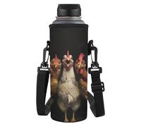 HUGS IDEA Porta bottiglia d'acqua, lavabile in lavatrice, con cinghia regolabile, Gallo 3D, L, Organizer per borse