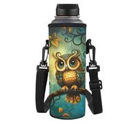 HUGS IDEA Porta bottiglia d'acqua, lavabile in lavatrice, con cinghia regolabile, Gufo, L, Organizer per borse