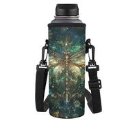 HUGS IDEA Porta bottiglia d'acqua, lavabile in lavatrice, con cinghia regolabile, Libellula, L, Organizer per borse