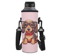 HUGS IDEA Portabottiglie da donna isolato con tracolla, Grazioso bassotto, L, Organizer per borse