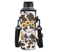 HUGS IDEA Portabottiglie da donna isolato con tracolla, Grazioso gattino., L, Organizer per borse
