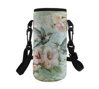 HUGS IDEA Portabottiglie per bambini con tracolla regolabile, Colibrì floreale, L, Organizer per borse