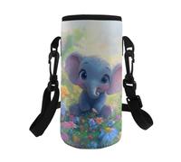 HUGS IDEA Portabottiglie per bambini con tracolla regolabile, Grazioso elefante., L, Organizer per borse