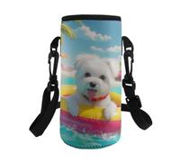 HUGS IDEA Portabottiglie per ragazze e bambini, con tracolla regolabile, Simpatico cagnolino., L, Organizer per borse