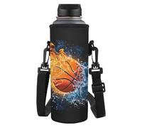 HUGS IDEA Portabottiglie regolabile con tracolla per bambini e ragazzi, Fuoco Acqua Basket, L, Organizer per borse