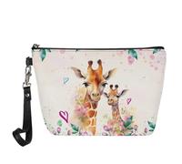 HUGS IDEA Sacchetto cosmetico del cuoio dell'unità di elaborazione delle donne della borsa di, Divertente giraffa.