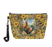 HUGS IDEA Sacchetto cosmetico del cuoio dell'unità di elaborazione delle donne della borsa di, Polli Gallo Girasole