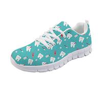 HUGS IDEA - Scarpe da corsa da donna, con motivo a fumetti, Blu (Dentista 6.), 42.5 EU