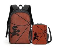 HUGS IDEA Set zaino da 43 cm leggero per ragazzi e ragazze, borsa per libri per scuola elementare media, portapranzo, astucci, Dino Basket