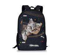 HUGS IDEA Under Animal - Zaino per bambini con stampa animale, colore: Blu, Pocket Cat 3, L