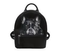 HUGS IDEA Zaino da donna in pelle PU con design multiuso, borsa a tracolla da viaggio, Grazioso bulldog francese.