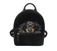 HUGS IDEA Zaino in pelle per donne e ragazze, piccole borse a tracolla con chiusura a cerniera, Bassotto Nero