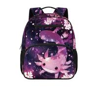 HUGS IDEA Zaino per bambini da 2 a 4 bambini, borsa per libri per scuola prescolare carina 34 cm con tasche frontali, Carino Axolotl